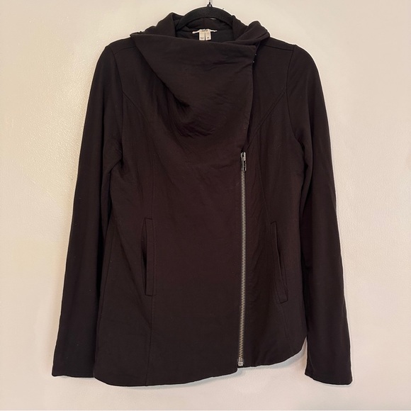 Helmut Lang Asymmetric Modal Moto Zip Jacket size Medium Black - Picture 2 of 7